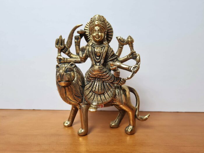 Deusa hindu Durga de brass (14 cm de altura)