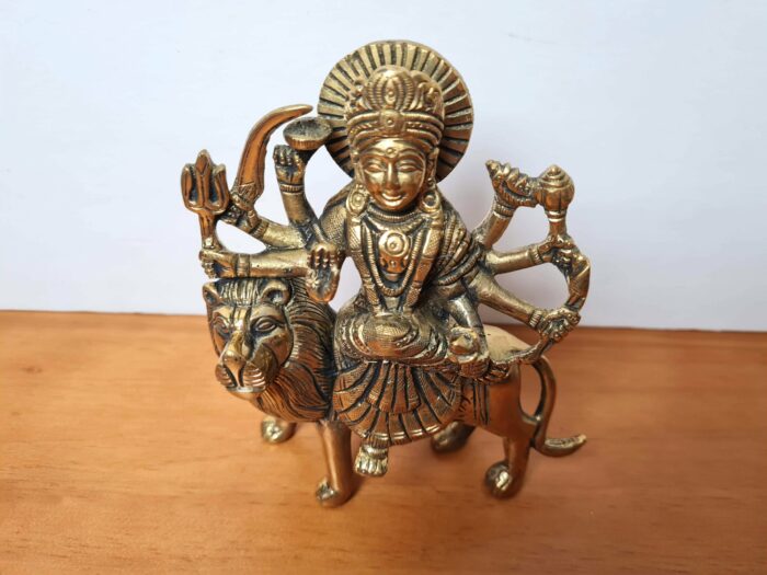 Deusa hindu Durga de brass (14 cm de altura)