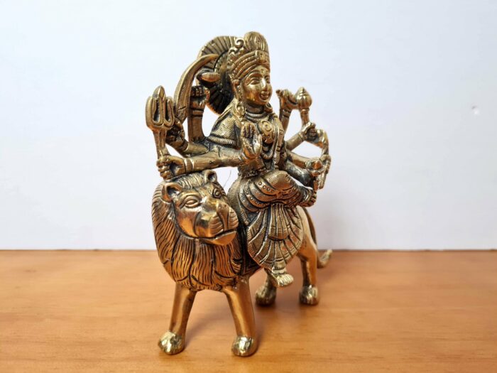 Deusa hindu Durga de brass (14 cm de altura)