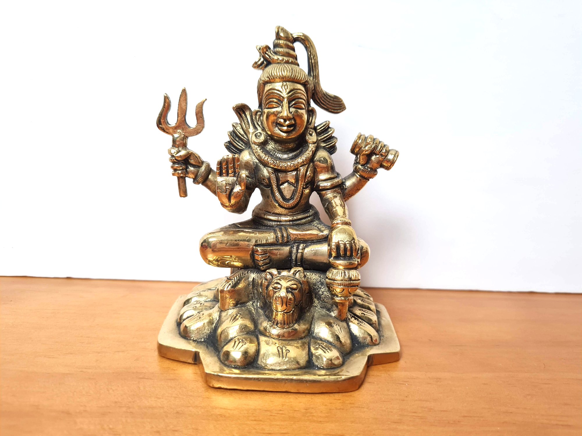 Shiva Deus hindu em metal 13cm 950g, fabricado na Índia