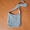 Bolsa indiana 100% Hemp fibra natural com alça longa cru e preto