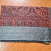 pashmina indiana original cinza adamascado com tons terrosos