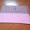 Pashimina indiana de cashmere estampa paisleys rosa com tons quentes