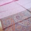 Pashimina indiana de cashmere estampa paisleys rosa com tons quentes