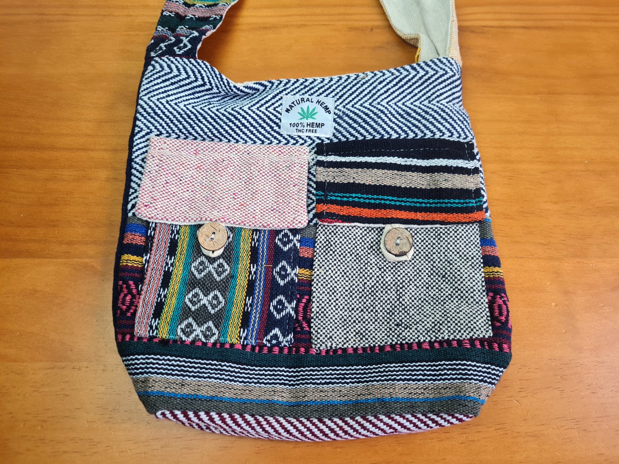 Bolsa indiana de cânhamo 100% Hemp alça loga estilo hippie