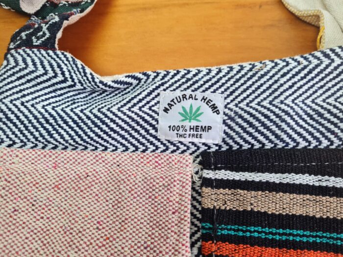 Bolsa indiana 100% Hemp fibra natural com alça longa color etnic