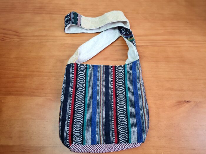 Bolsa indiana 100% Hemp fibra natural com alça longa color etnic