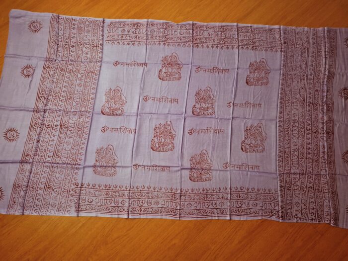 Chadar indiano (manto de oração) de Shiva lilás claro