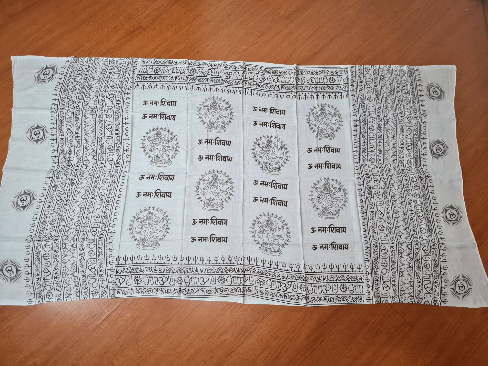 chadar de oração indiano com estampa de Shiva Nataraja