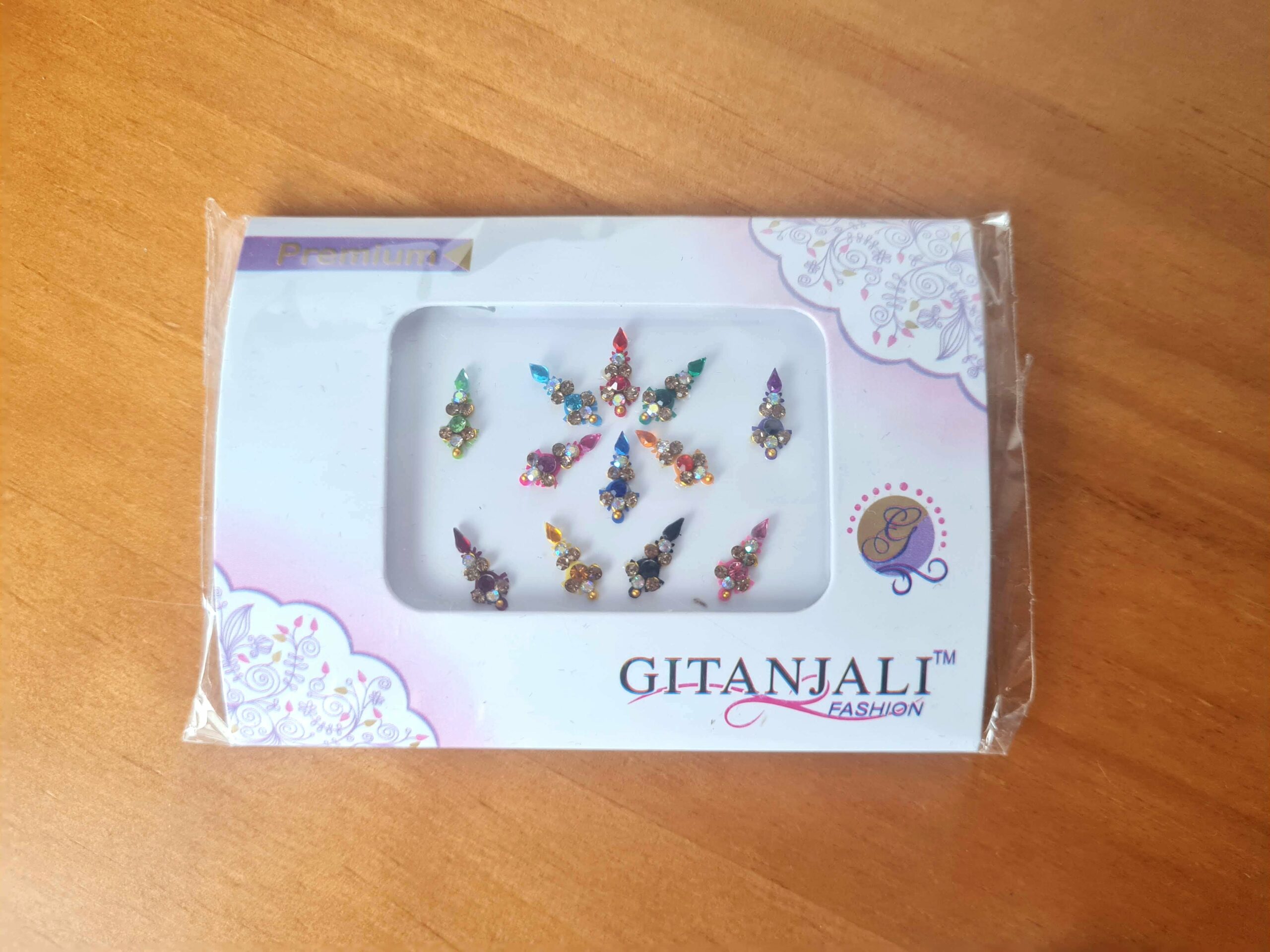 bindi para colar na testa (terceiro olho) bolinhas coloridas fabricado na Índia