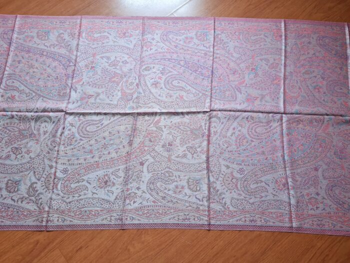 Pashimina indiana estampada de viscose dupla face rosé com franja