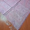 Pashimina indiana estampada de viscose dupla face rosé com franja