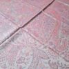 Pashimina indiana estampada de viscose dupla face rosé com franja