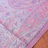 Pashimina indiana estampada de viscose dupla face rosé com franja