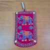 Bolsinha indiana Porta celular bordado de elefante pink