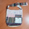 Bolsa indiana Hemp (feita com algodão de cânhamo) artesanal, alça longa