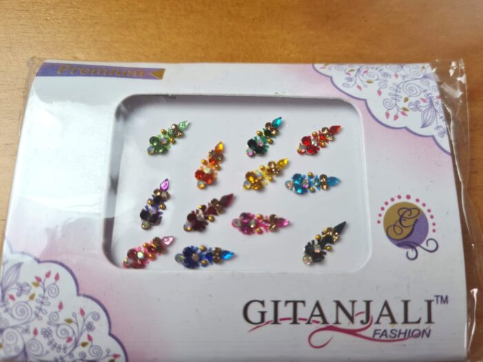 Bindi indiano Gitanjali adesivo para colar entre as sombrancelhas XII
