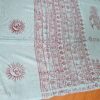 Chadar indiano (manto de oração) de Krishna azul esverdeado