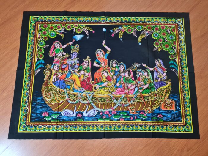 panô indiano decorativo de Krishna com as gopis