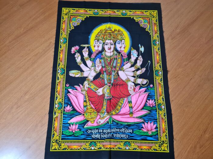 Painel grande clássico da Deusa Gayatri (Mãe dos Vedas)