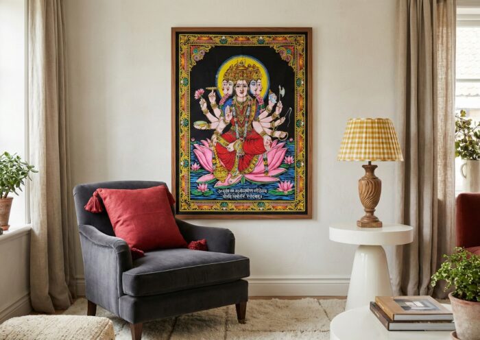 Painel grande clássico da Deusa Gayatri (Mãe dos Vedas)