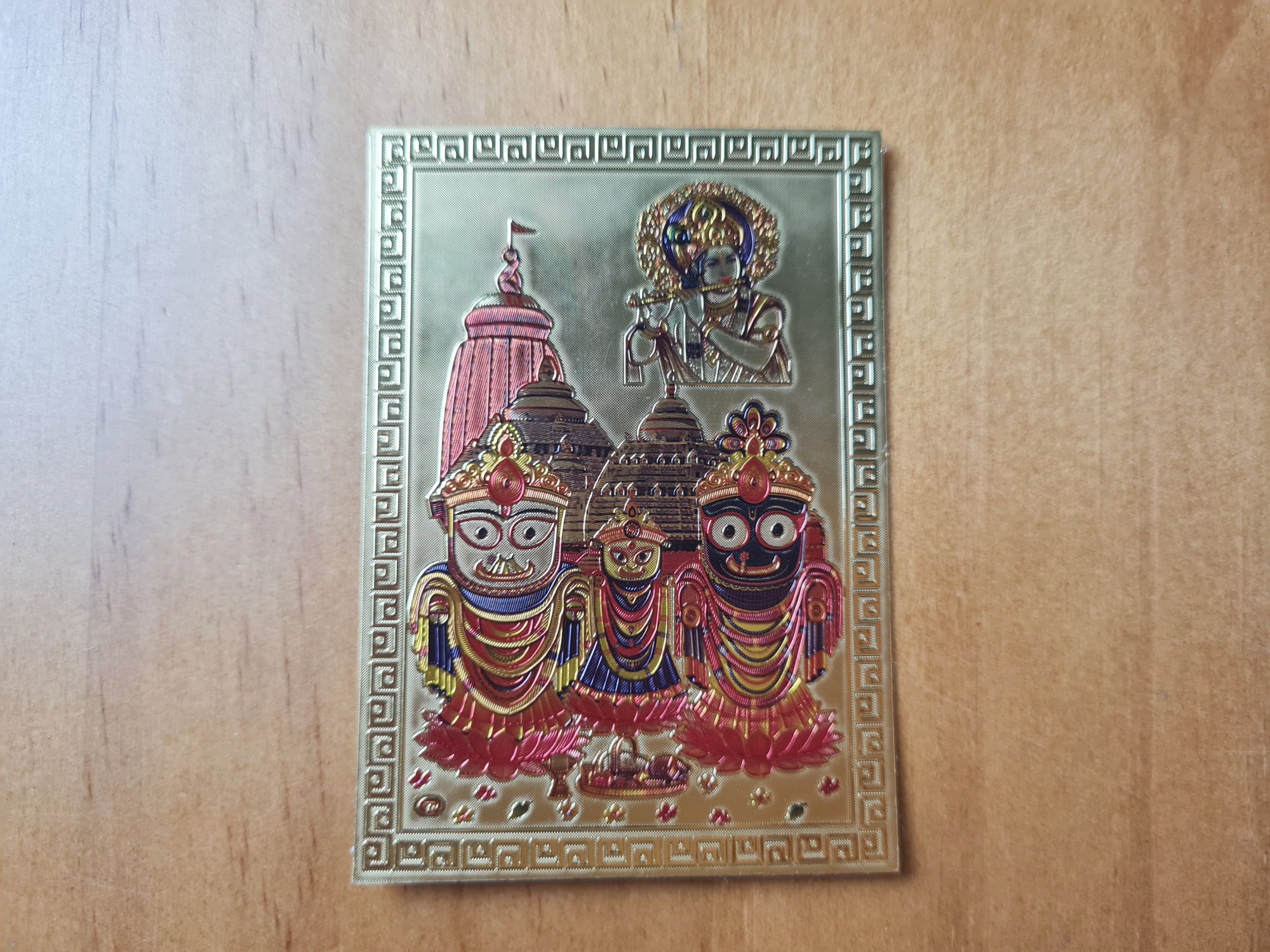 adesivo dourado de Jagannatha, Baladeva & Subhadra