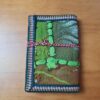 Caderno indiano artesanal estampa de patchwork 13x9cm verde