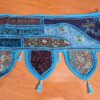 Bandô de porta indiano (Toran) 5 pontas bordado azul