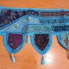 Bandô de porta indiano (Toran) 5 pontas bordado azul