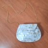 bolsa de mosaico de pedras indiana, feita de metal revestido de pedrarias, madrepérolas