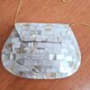 bolsa de mosaico de pedras indiana, feita de metal revestido de pedrarias, madrepérolas