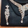 Conjunto completo de semi joia clássica indiana arabescos com gota