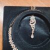 Conjunto completo de semi joia clássica indiana arabescos com gota