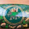 Caixa indiana feita a mão com pintura em papel machê verde