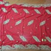 Sari indiano de seda luxuoso para noivas vermelho e dourado bordado e pedrarias