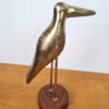 Adorno decorativo indiano base com pássaro dourado artesanal 31cm