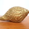 Shankha do Deus Vishnu Concha em metal brass com Lakshmi 16cm