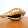 Shankha do Deus Vishnu Concha em metal brass com Lakshmi 16cm