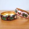 Duo de pulseiras indianas de metal esmaltado elefantes