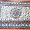 colcha indiana de mandala e elefantes com florais, bege, azul e vinho 2,10m