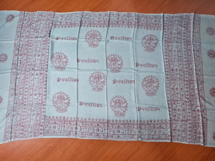 Chadar de oração indiano (manto de oração) de algodão estampa de Shiva Nataraja