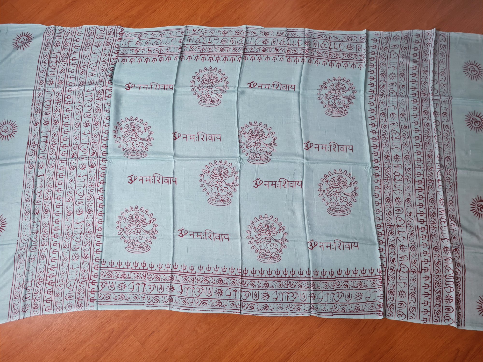 Chadar de oração indiano (manto de oração) de algodão estampa de Shiva Nataraja