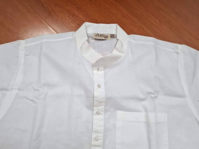 20230418_201114 Camisa indiana masculina clássica de algodão branco