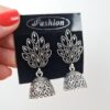 Brinco Jumkha de sino design de pavão prateado III