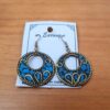 brinco indiano artesanal de pedras naturais redondo turquesa