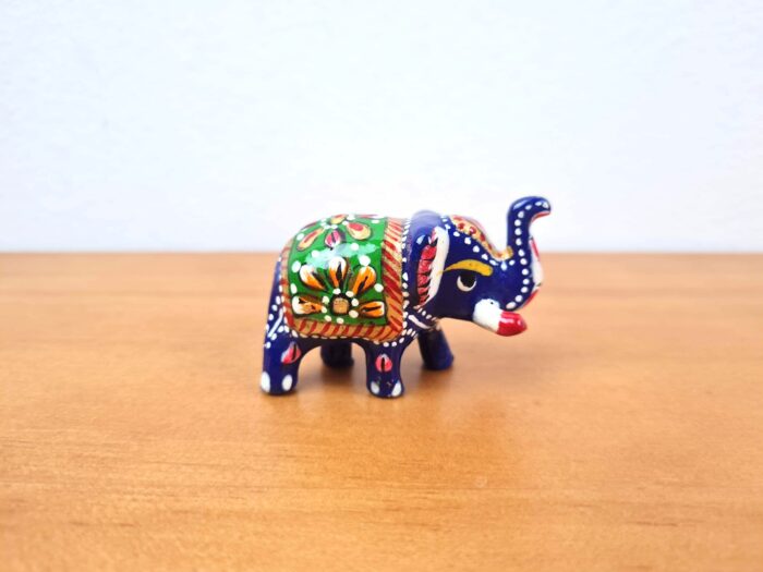 mini elefante indiano cloisonné verde e color 5,5cm