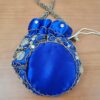 Bolsa indiana de saco cetim bordado azul royal com dourado