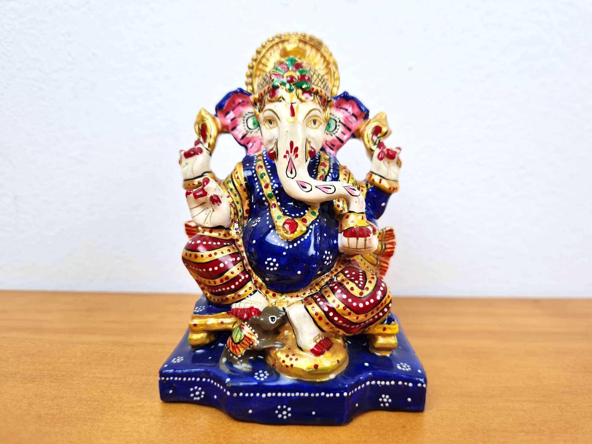 Estátua de Ganesha com técnica cloisonné 10cm