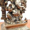 Estátua do Deus Ganesha e arco em metal brass com 17cm
