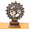 Estátua do Deus Shiva Nataraja em bronze pintado com 20 cm